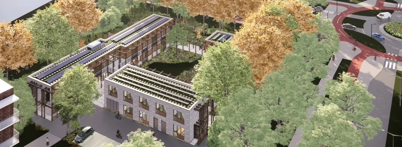 Geanimeerd plan van resultaat na nieuwbouw